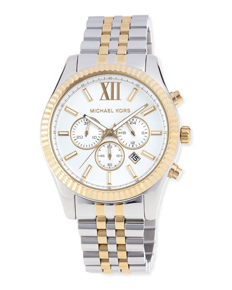 michael kors womens lexington watch two tone|Michael Kors chronograph watch.